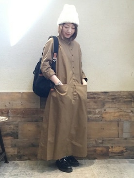 「JOURNAL STANDARD LUXE（ジャーナルスタンダード　ラックス）のアイテム（ワンピース/ドレス）」を使った、journal standard luxe 表参道店スタッフさん（レディース・154cm）の冬コーディネート
