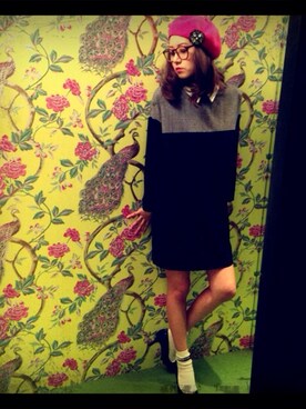 「31 Sons de mode（トランテアン　ソン　ドゥ　モード）のアイテム（ハンチング/ベレー帽）」を使った、Emilyさん（レディース・165cm）の秋コーディネート
