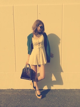 「OSMOSIS（オズモーシス）のアイテム（ブルゾン）」を使った、Emilyさん（レディース・165cm）の春コーディネート