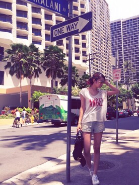 「DEICY（デイシー）のアイテム（キャップ）」を使った、Emilyさん（レディース・165cm）の夏コーディネート