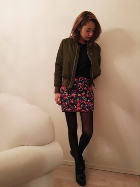 「OSMOSIS（オズモーシス）のアイテム（ブルゾン）」を使った、Emilyさん（レディース・165cm）の冬コーディネート