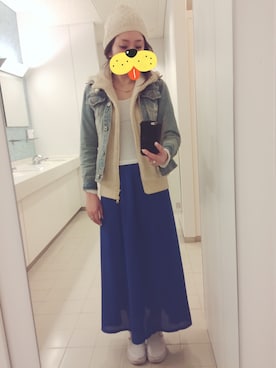 「lubyのアイテム（ワンピース、ブルー系）」を使った、akiiraさん（レディース・160cm）の春コーディネート