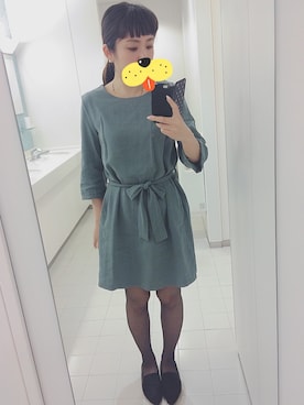 「DHOLIC（ディーホリック）のアイテム（ワンピース、グレー系）」を使った、akiiraさん（レディース・160cm）の春コーディネート