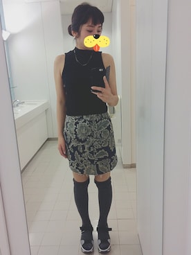「VIVID LADYのアイテム（サンダル、ブルー系）」を使った、akiiraさん（レディース・160cm）の春コーディネート