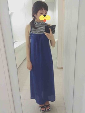 「H&M（エイチ・アンド・エム）のアイテム（Tシャツ/カットソー、ホワイト系）」を使った、akiiraさん（レディース・160cm）の春コーディネート