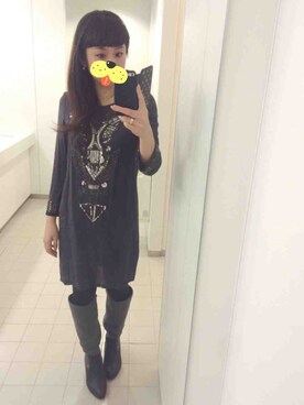 「ZARA（ザラ）のアイテム（ワンピース、グレー系）」を使った、akiiraさん（レディース・160cm）の春コーディネート