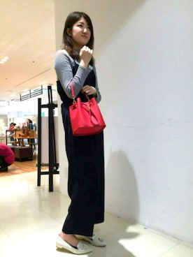 「エナメルシューズ」｜イオンモール名取店さん（レディース・170cm）の冬コーディネート