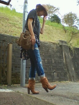 「earth（アース）のアイテム（帽子）」を使った、＊心愛＊ココさん（レディース・160cm）の秋コーディネート