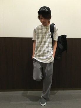 「HVC（エイチブイシー）のアイテム（シューズ）」を使った、GRAND GLOBALつくば店さん（メンズ・173cm）の春コーディネート