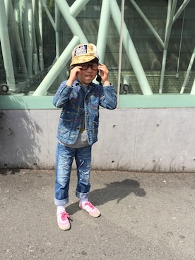 「JAEGER（ジャガー）のアイテム」を使った、yukaさん（キッズ・120cm）の春コーディネート