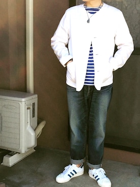 「コーディネート」｜「アイテム（ノーカラージャケット）」を使った、Valmiusさん（メンズ・165cm）の秋コーディネート