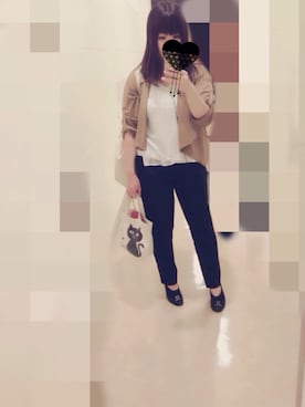 「黒ストライプ」｜Kaoru?さん（レディース・154cm）の秋コーディネート