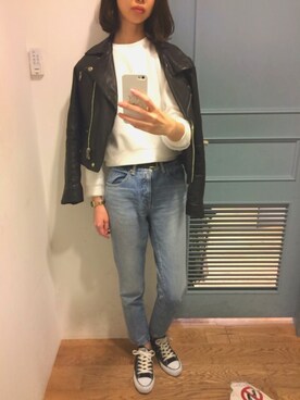「OPENING CEREMONY（オープニングセレモニー）のアイテム（スウェット）」を使った、よーちゃんさん（レディース・167cm）の春コーディネート