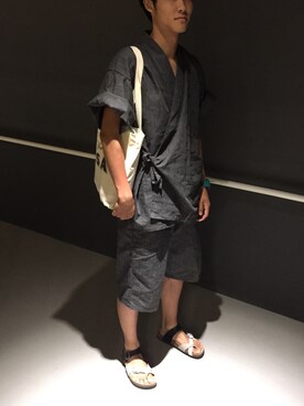 トートバッグを使った 甚平 のメンズ人気ファッションコーディネート Wear