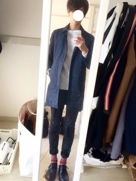 「ダニエルウェリントン」｜「アイテム（ステンカラーコート）」を使った、ryo_kandaさん（メンズ・175cm）の秋コーディネート