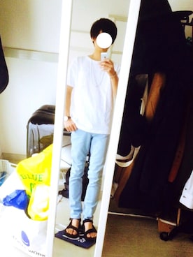 「HARE（ハレ）の【吸水速乾&通気性/WEB限定アイテム】COOLMAXデニムスキニー(HARE)（デニムパンツ）」を使った、ryo_kandaさん（メンズ・175cm）の夏コーディネート