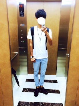 「HARE（ハレ）の【吸水速乾&通気性/WEB限定アイテム】COOLMAXデニムスキニー(HARE)（デニムパンツ）」を使った、ryo_kandaさん（メンズ・175cm）の秋コーディネート