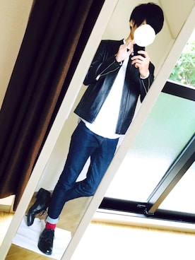 「RAGEBLUE（レイジブルー）のアイテム（ライダースジャケット）」を使った、ryo_kandaさん（メンズ・175cm）の秋コーディネート