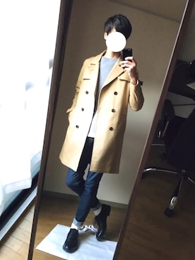 「STUDIOUS（ステュディオス）のアイテム（トレンチコート）」を使った、ryo_kandaさん（メンズ・175cm）の冬コーディネート