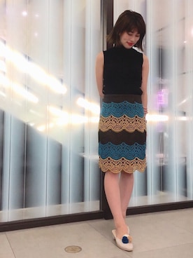 「LILY BROWN（リリーブラウン）のアイテム（その他シューズ）」を使った、yuka tsuchiyaさん（レディース・153cm）の夏コーディネート