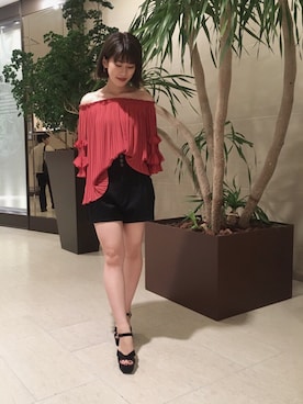 「LILY BROWN（リリーブラウン）のアイテム（その他トップス）」を使った、yuka tsuchiyaさん（レディース・153cm）の夏コーディネート