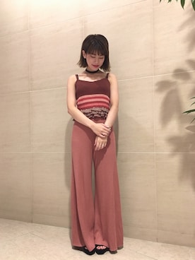「LILY BROWN（リリーブラウン）のアイテム（キャミソール）」を使った、yuka tsuchiyaさん（レディース・153cm）の夏コーディネート