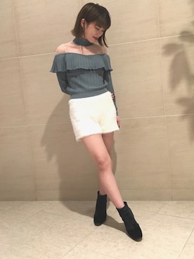 「LILY BROWN（リリーブラウン）のアイテム（その他パンツ）」を使った、yuka tsuchiyaさん（レディース・153cm）の夏コーディネート