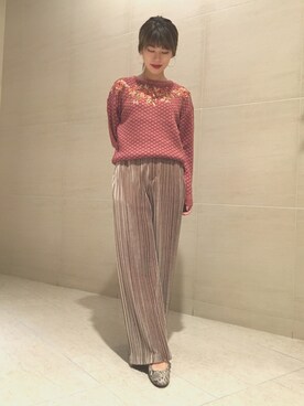 「LILY BROWN（リリーブラウン）のアイテム（その他パンツ）」を使った、yuka tsuchiyaさん（レディース・153cm）の秋コーディネート