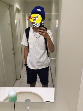 「アイテム（ネックレス、ブルー系）」を使った、J.Y.さん（メンズ・174cm）の夏コーディネート
