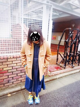 「Ne-net（ネネット）のネルストライプ②（シャツ/ブラウス）」を使った、ゆうかちんさん（レディース・163cm）の秋コーディネート