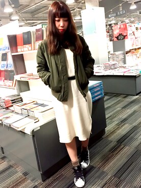 「春先取りコーデ」｜「アイテム（ワンピース/ドレス）」を使った、Kantaさん（レディース・152cm）の冬コーディネート