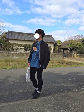 「アイテム（MA-1）」を使った、reeeeoさん（メンズ・168cm・20代）の春コーディネート