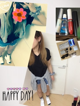 「UNIQLO Tシャツ」｜「アイテム（サンダル）」を使った、cp★さん（レディース・156cm）の春コーディネート