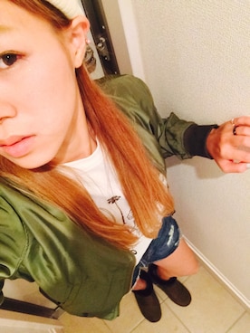 「BACKS（バックス）のアイテム（ブルゾン）」を使った、cp★さん（レディース・156cm）の秋コーディネート