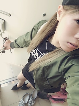 「BACKS（バックス）のアイテム（ブルゾン）」を使った、cp★さん（レディース・156cm）の秋コーディネート