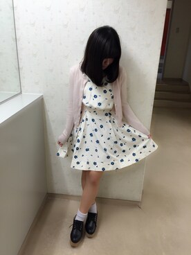 「one after another NICE CLAUP（ワンアフターアナザーナイスクラップ）のアイテム（ブーティ）」を使った、もえぴーさん（レディース・148cm）の春コーディネート