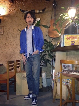 「The DUFFER of ST.GEORGE（ザダファーオブセントジョージ）のアイテム（ブルゾン）」を使った、ryotaさん（メンズ・168cm）の春コーディネート