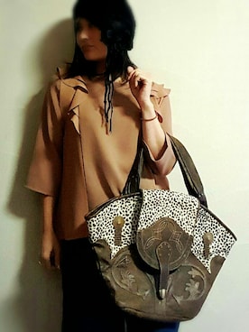 「パールアクセ」｜「アイテム（ニットキャップ/ビーニー）」を使った、city-roseさん（レディース・160cm）の秋コーディネート