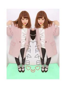 「nice claup」｜「アイテム（チェスターコート）」を使った、ひまりんさん（レディース・161cm）の冬コーディネート