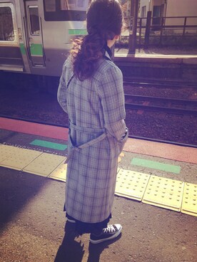 「うしろ姿」｜「アイテム（その他アウター）」を使った、eriさん（レディース・148cm）の秋コーディネート