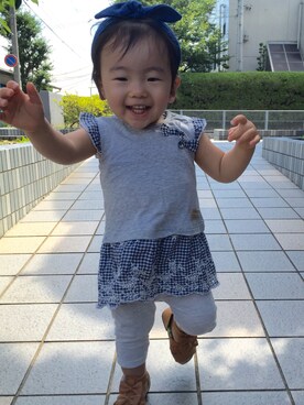 「1歳3ヶ月」｜「アイテム（チュニック）」を使った、ゆめさん（キッズ・80cm）の夏コーディネート