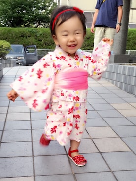 「1歳3ヶ月」｜「アイテム（浴衣）」を使った、ゆめさん（キッズ・80cm）の夏コーディネート