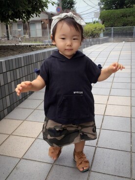 「g（ジー）のアイテム」を使った、ゆめさん（キッズ・80cm）の夏コーディネート