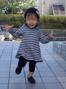 「1歳半」｜「アイテム（チュニック）」を使った、ゆめさん（キッズ・80cm）の秋コーディネート