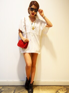 「chanel」｜「アイテム（チュニック）」を使った、vintageqooさん（レディース・163cm）の夏コーディネート