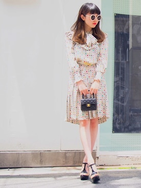 「GIVENCHY（ジバンシイ）のアイテム（ワンピース/ドレス）」を使った、vintageqooさん（レディース・163cm）の夏コーディネート