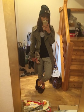 「HALFMAN（ハーフマン）のアイテム（帽子）」を使った、Mai さん（レディース・165cm）の春コーディネート