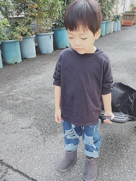 「お買い物」｜「アイテム（ブーツ）」を使った、MARu☽°.*さん（キッズ・110cm）の秋コーディネート