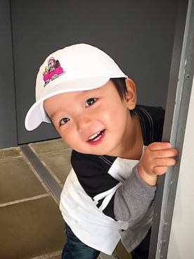 「アイテム（キャップ）」を使った、6RINGSさん（キッズ・80cm）の夏コーディネート