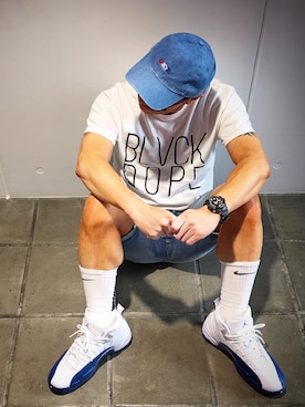 「STARTER（スターター）のアイテム（キャップ）」を使った、6RINGSさん（メンズ・174cm）の夏コーディネート